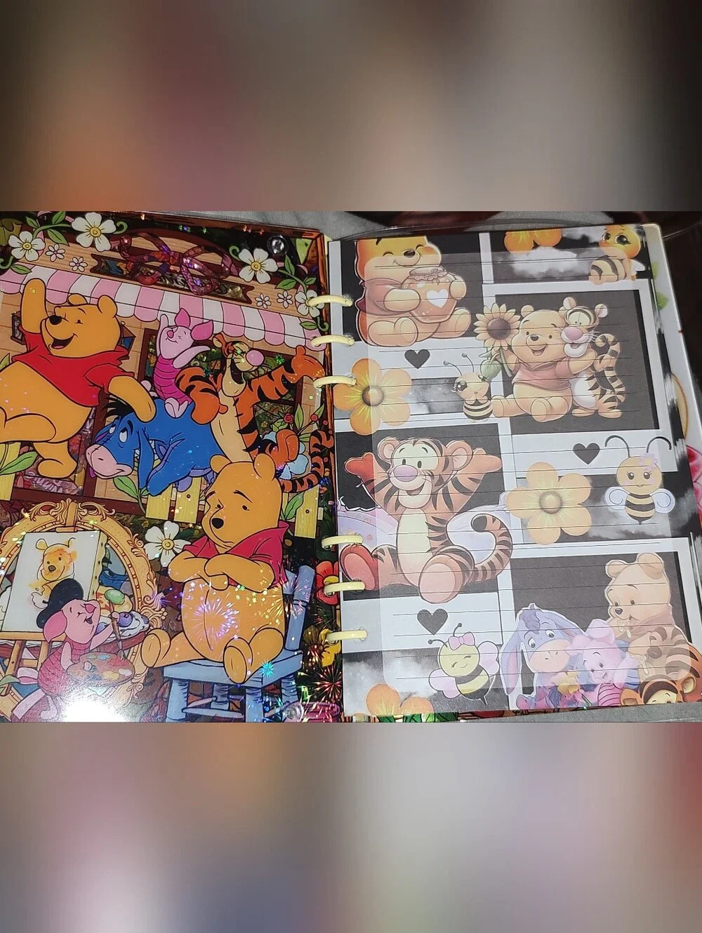 New! A5 Winnie The Pooh Acrylic Shaker Notebook With Paper